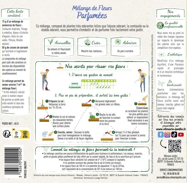 Mélanges de fleurs - Fleurs Parfumées - 7 m² - Mélange de fleurs - MEDIA_PACKAGING_VERSO